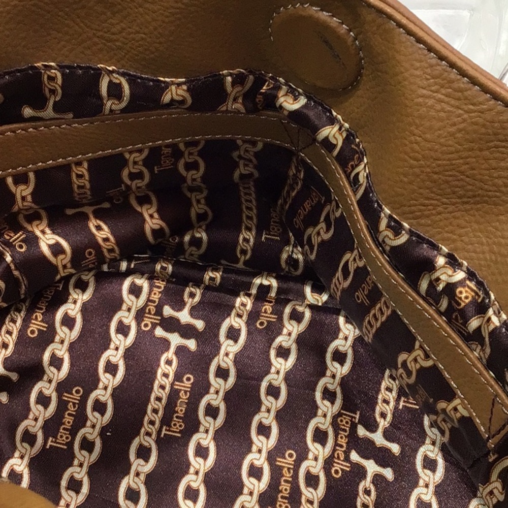 Tignanello tan leather satchel bag silver hardware - Picture 11 of 11